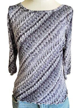 Vintage A BYER Top black and purple size small/medium